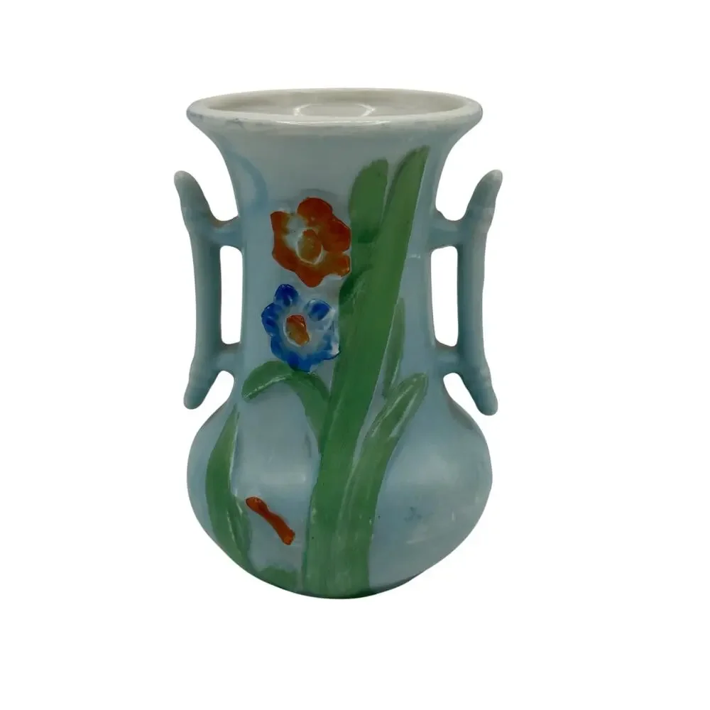 Vtg Trico Hand Painted Nagoya Japan Floral Mini Vase